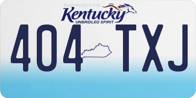 KY license plate 404TXJ