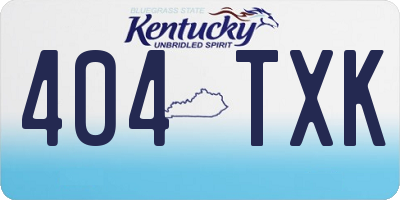 KY license plate 404TXK