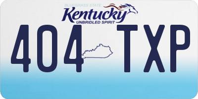 KY license plate 404TXP