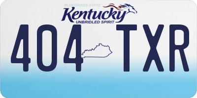 KY license plate 404TXR