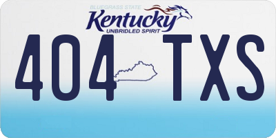 KY license plate 404TXS