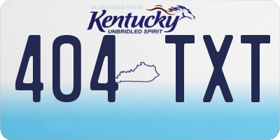 KY license plate 404TXT