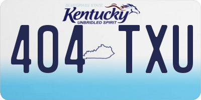 KY license plate 404TXU