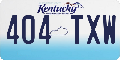 KY license plate 404TXW