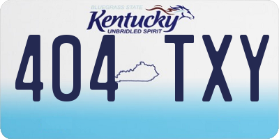 KY license plate 404TXY