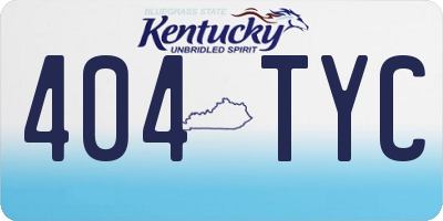 KY license plate 404TYC