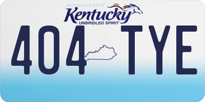 KY license plate 404TYE