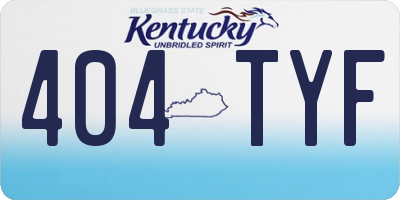 KY license plate 404TYF