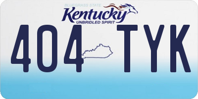 KY license plate 404TYK
