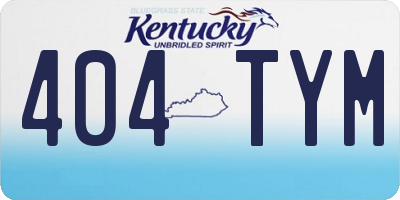 KY license plate 404TYM