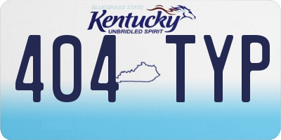 KY license plate 404TYP