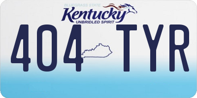 KY license plate 404TYR