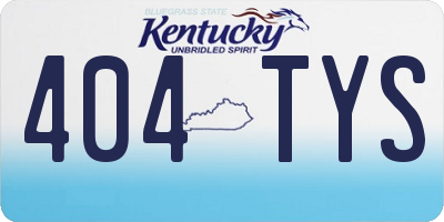 KY license plate 404TYS