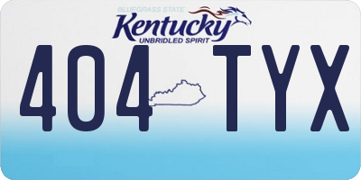 KY license plate 404TYX