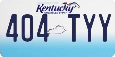KY license plate 404TYY