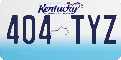 KY license plate 404TYZ