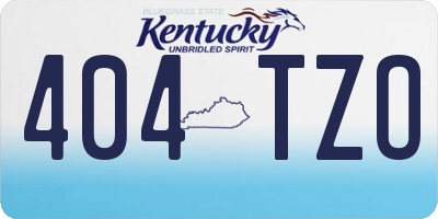 KY license plate 404TZO