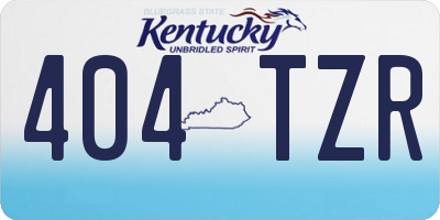 KY license plate 404TZR