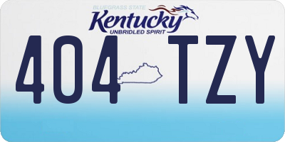 KY license plate 404TZY