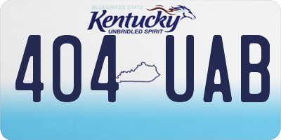 KY license plate 404UAB