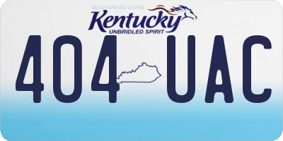 KY license plate 404UAC