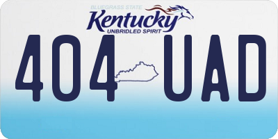 KY license plate 404UAD