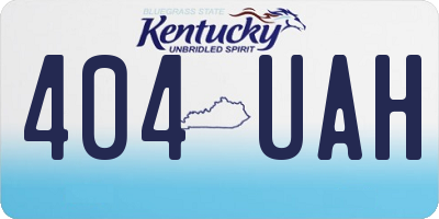 KY license plate 404UAH