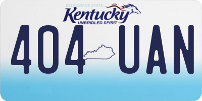 KY license plate 404UAN