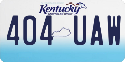 KY license plate 404UAW