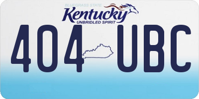 KY license plate 404UBC