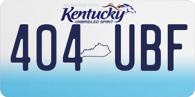 KY license plate 404UBF