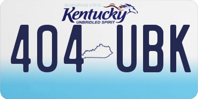 KY license plate 404UBK