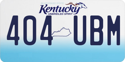 KY license plate 404UBM