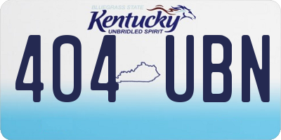 KY license plate 404UBN