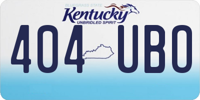 KY license plate 404UBO