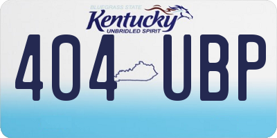 KY license plate 404UBP