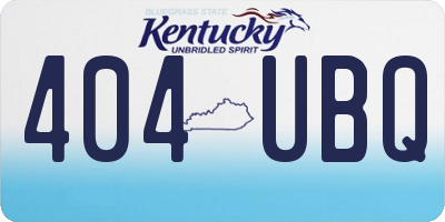 KY license plate 404UBQ