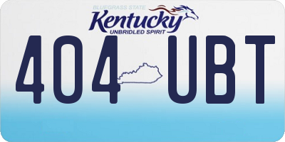 KY license plate 404UBT