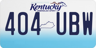 KY license plate 404UBW