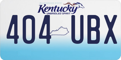KY license plate 404UBX