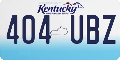 KY license plate 404UBZ