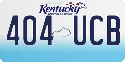 KY license plate 404UCB