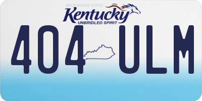 KY license plate 404ULM