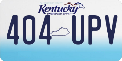 KY license plate 404UPV