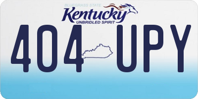KY license plate 404UPY