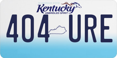 KY license plate 404URE