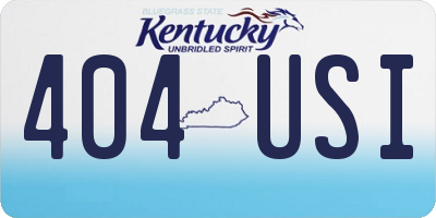 KY license plate 404USI