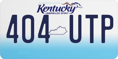 KY license plate 404UTP