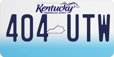 KY license plate 404UTW