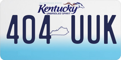 KY license plate 404UUK